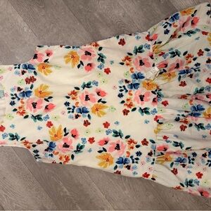 Floral Sleeveless Sundress in Cream with Multicolor Floral Print